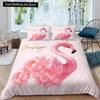 Комплект пододеяльника Фламинго Девичий Цветы Тропическое Животное Постельное Белье Розовый Цветочный Полиэстер Пододеяльник Для Девочки Детей Женщин