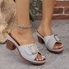 Fashion Women Metal Buckle Slippers Flats Platform Flip Flops Shoes Female Summer Beach Sandals Fashion New Casual Open Toe Slides