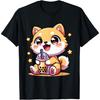 Kawaii Shiba Inu Dog Bubble Tea Anime Chibi Men Women Girls Kids T-Shirt