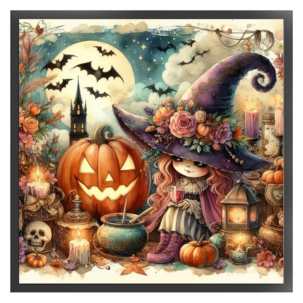 EY# Полная вышивка Эко-хлопковая нить 11CT Напечатанная Хэллоуин Ведьма Вышивка крестом