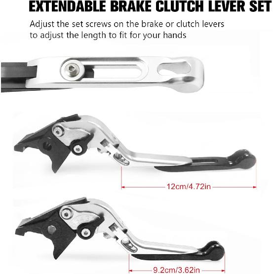 CHIFUN Brake Lever and Clutch Lever Set Replacement for Yamaha YZF R6 1999-2004 R1 2002-2003 Aluminum Motorcycle Handlebar Lever Foldable Length