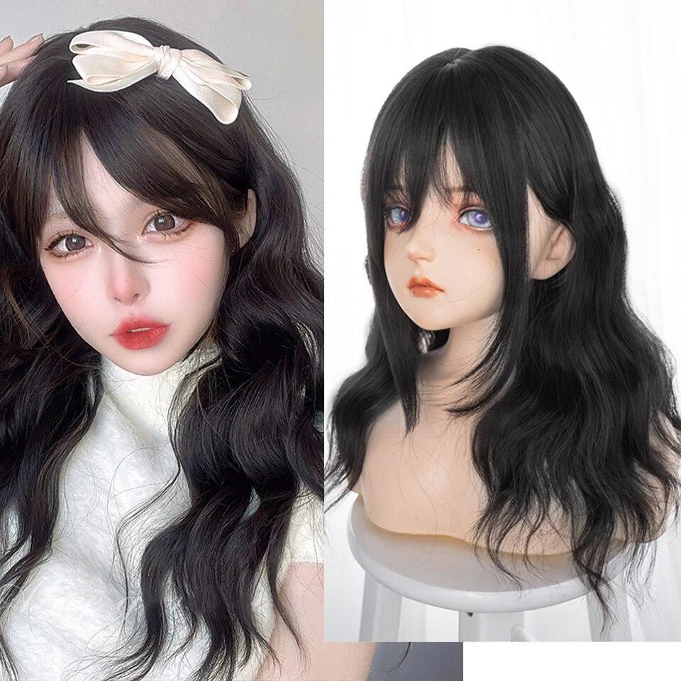 Синтетический длинный прямой розовый парик женский косплей парик с челкой термостойкое волокно повседневные накладные волосы для вечеринок