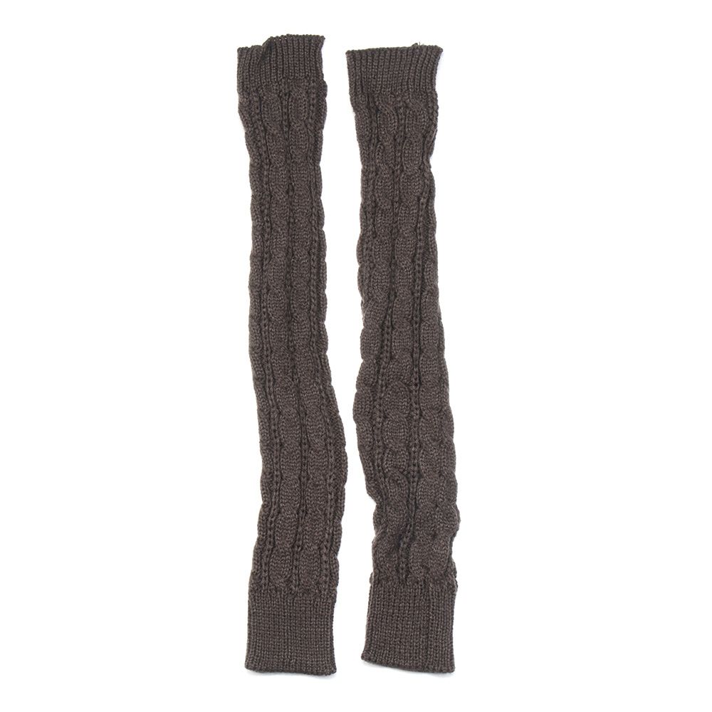 Women Man Clothing Accessories Autumn Winter Long Gloves Arm Warmers Twist Pattern Knitted Mittens