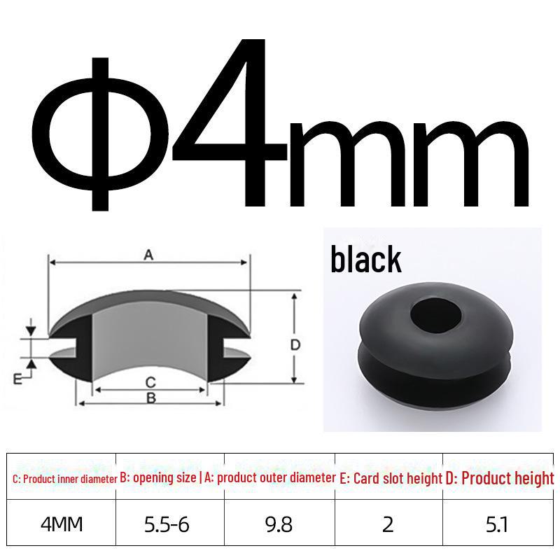Черное двухстороннее резиновое защитное кольцо для провода