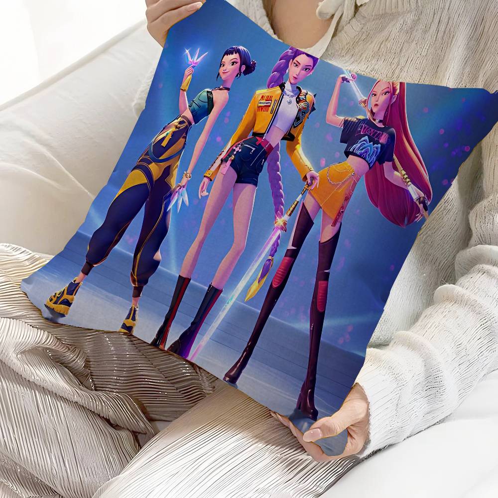 Cartoon Movie Kpop Style Demon Hunters-A Cushion Cover Decorative Pillow Sofa Home Decor Case Pillow Cases