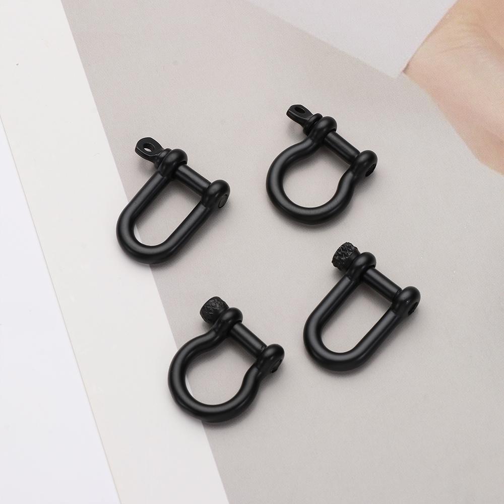 4 Styles Shackle Fob Bracelet Buckle Key Ring Keychain Hook D Bow Staples Solid Carabiner