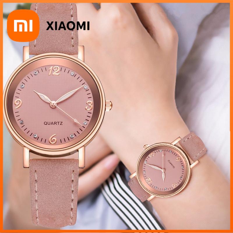 Xiaomi Модные женские часы с арабским циферблатом, повседневные часы с кожаным ремешком, аналоговые кварцевые часы