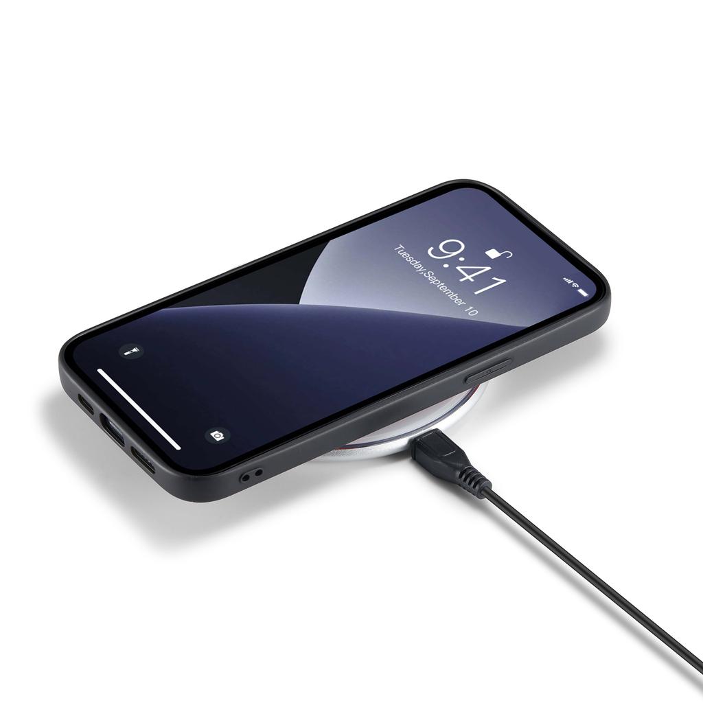 DG.MING Чехол для iPhone 16 Pro Гибридная телефонная накладка из ПК+ТПУ, обтянутая искусственной кожей