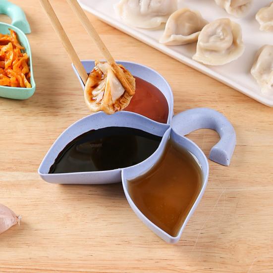 Condiment Container Easy To Clean Pack Sauces Reusable 3 Grids Soy Sauce Dipping Dish Appetizer Tray Household Supplies