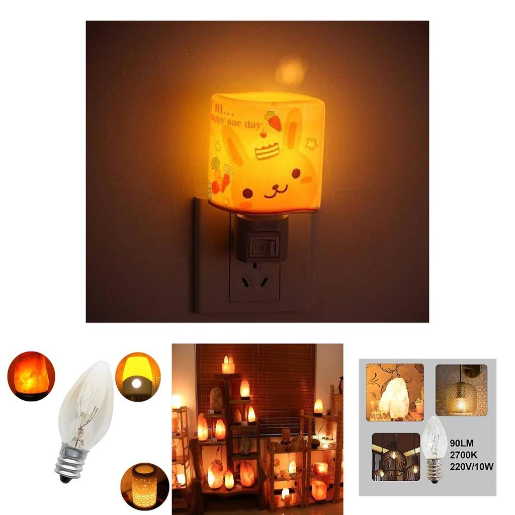 Серебряная лампочка E14 220v 10w C7 с острым кончиком, маленький винт, лампа для соляной лампы, аромалампы, ночник, лампа накаливания