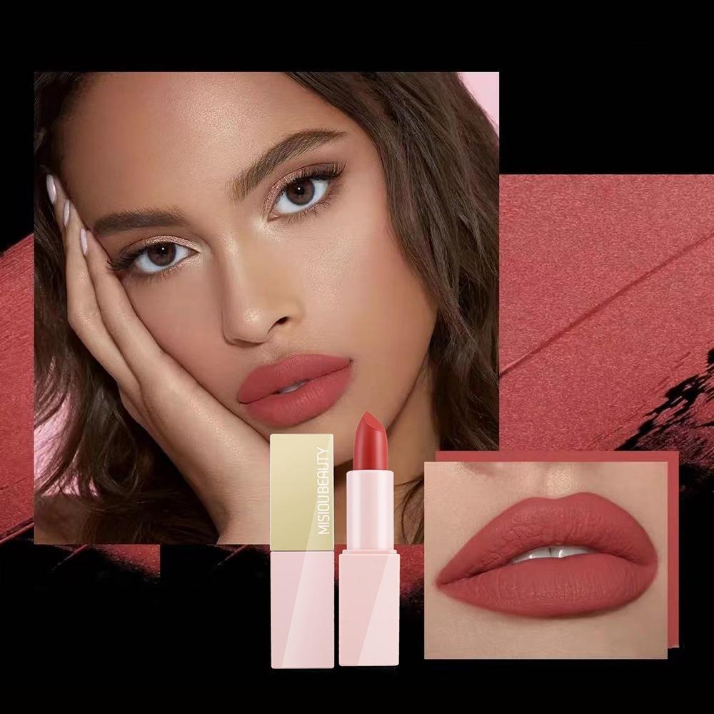 Набор стойких увлажняющих, антипригарных, невыцветающих, невыцветающих матовых бархатных губных помад Misiou Beauty