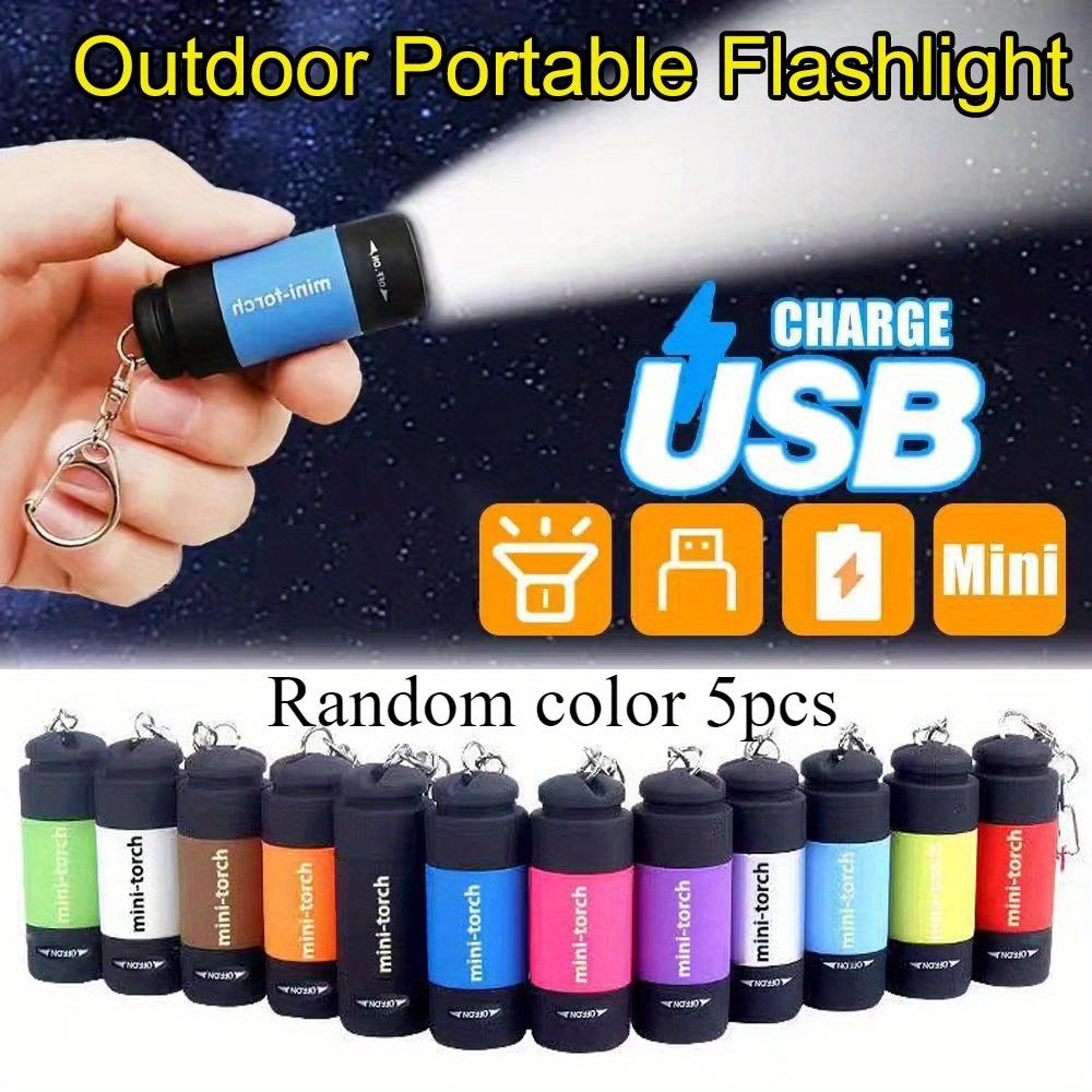 Mini USB Rechargeable Keychain Flashlight, Super Bright Portable Flashlight Suitable for Camping , Emergencies Outdoor Activities Compact with Swi