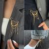 Beaded Chain Chain Tassel Brooch Irregular Tassel Pendant Brooch Pants Chain Pin Trouser Fastener