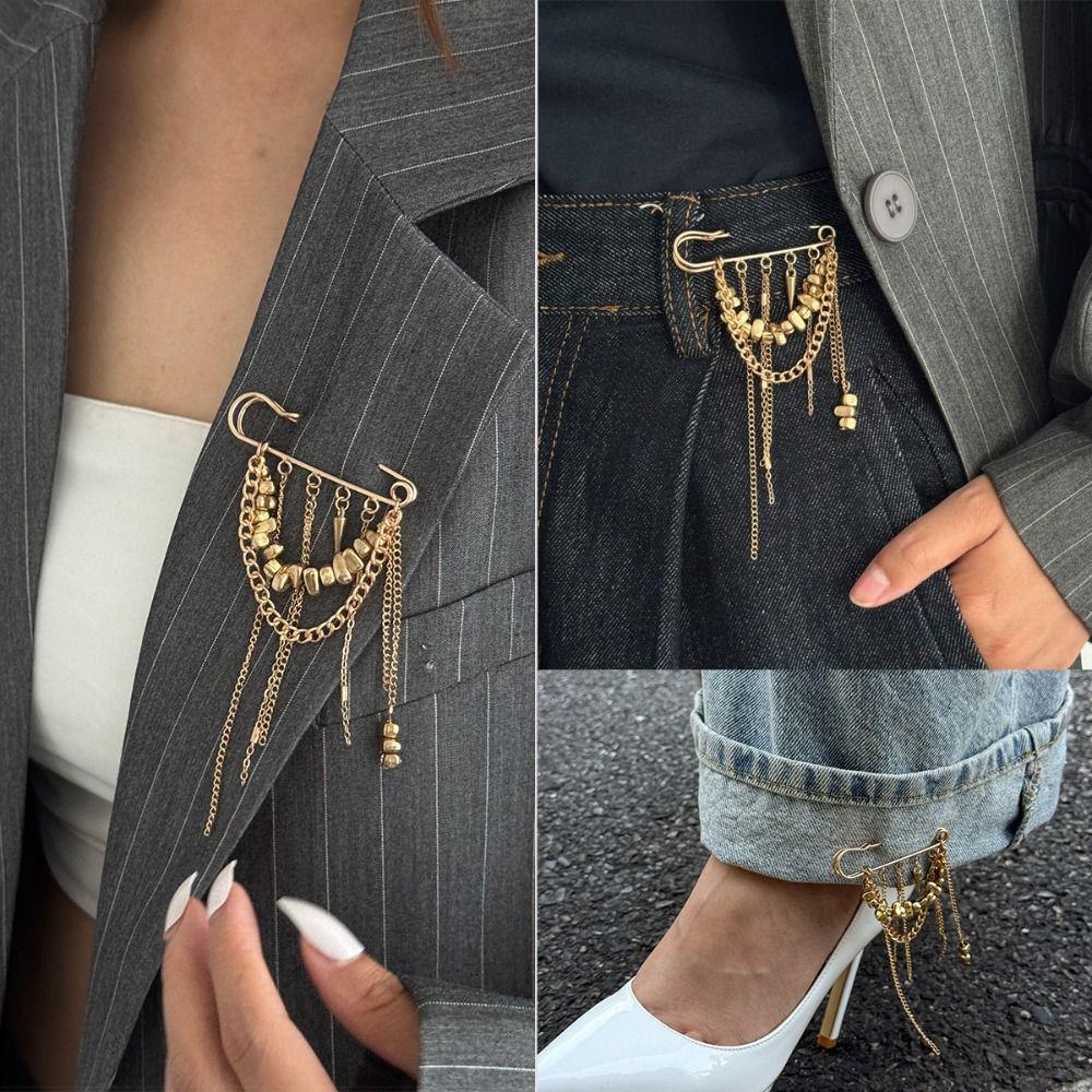 Необычная цепочка для брюк, ручная работа, кисточка-подвеска, брошь-цепочка с кисточкой, ювелирные аксессуары