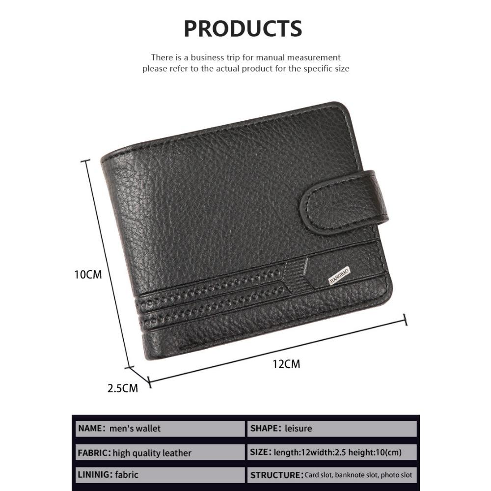 Men's Wallet PU Leather Short Foreign Trade Zipper Buckle Wallet Wallet Change Bag