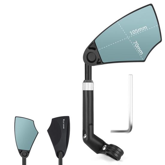 Велосипедное зеркало заднего вида, вращающееся на 360 градусов, с регулируемыми углами, выдвижной ручкой, легко устанавливается, широкий обзор, более четкое зрение, крепление на руль