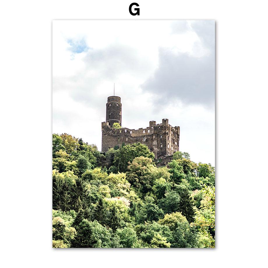 Зеленый лист лодка цветок лес горы водопад плакаты и принты холст живопись настенные художественные фотографии для декора гостиной