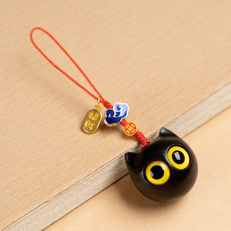 1 шт. Деревянный брелок для кошки Аниме Милый Брелок для мобильного телефона Цепочка для ключей от машины Деревянная подвеска Индивидуальность Креативный Милый Аксессуар для брелка