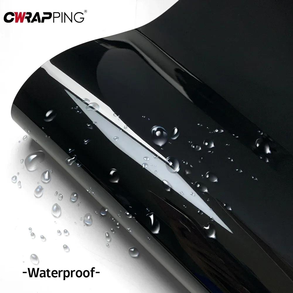 ПЭТ Глянцевая Черная Виниловая Пленка для Оклейки Самоклеящаяся Водонепроницаемая Меняющая Цвет Автомобильная Наклейка для Скутера Мотоцикла Автомобильные Аксессуары