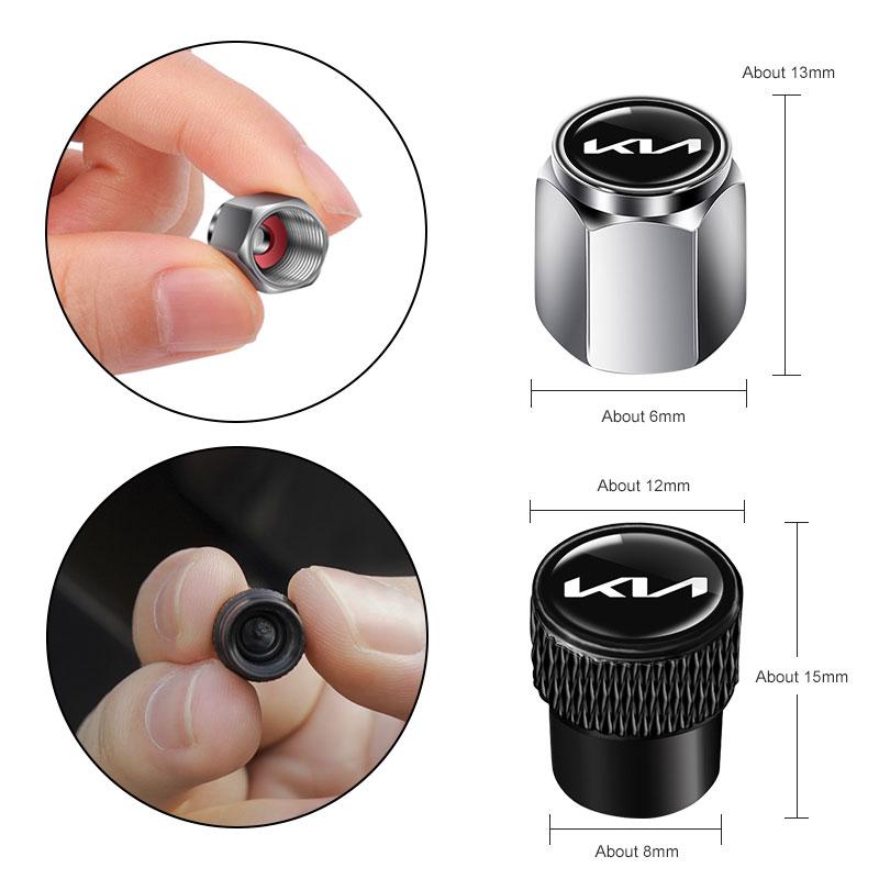 BTNPY1 4Pcs Car Wheel Tire Valve Cap Alloy Cover Accessories For KIA GT line Rio5 K5 K2 K3 k4 K8 Sportage Ceed Sorento Picanto Stinger