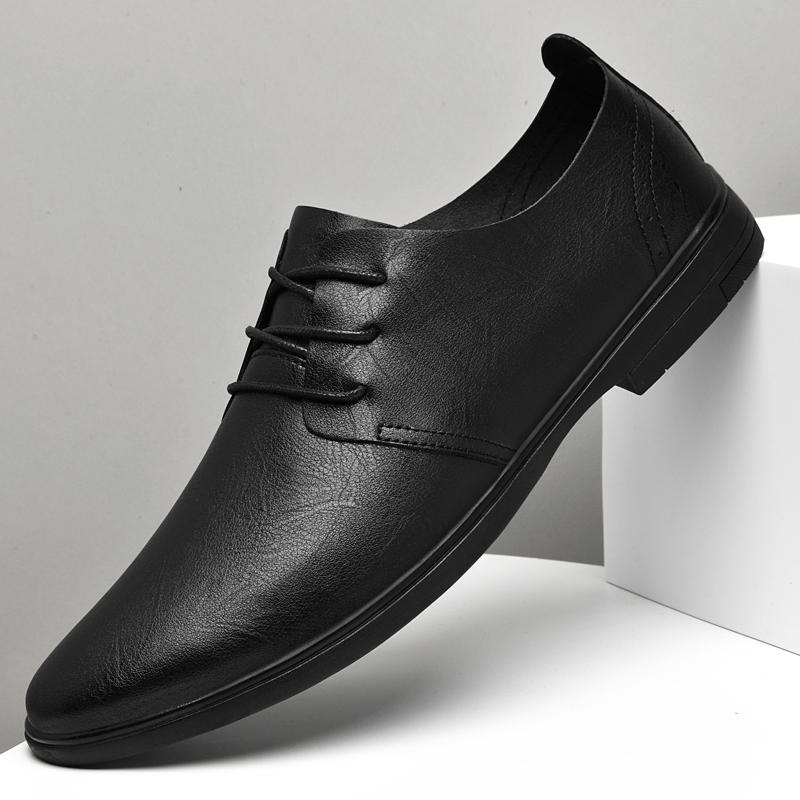 Мужские туфли Оксфорды из натуральной кожи, удобная формальная обувь для платья, обувь для отдыха, повседневная обувь для прогулок, мужские туфли Дерби на шнуровке