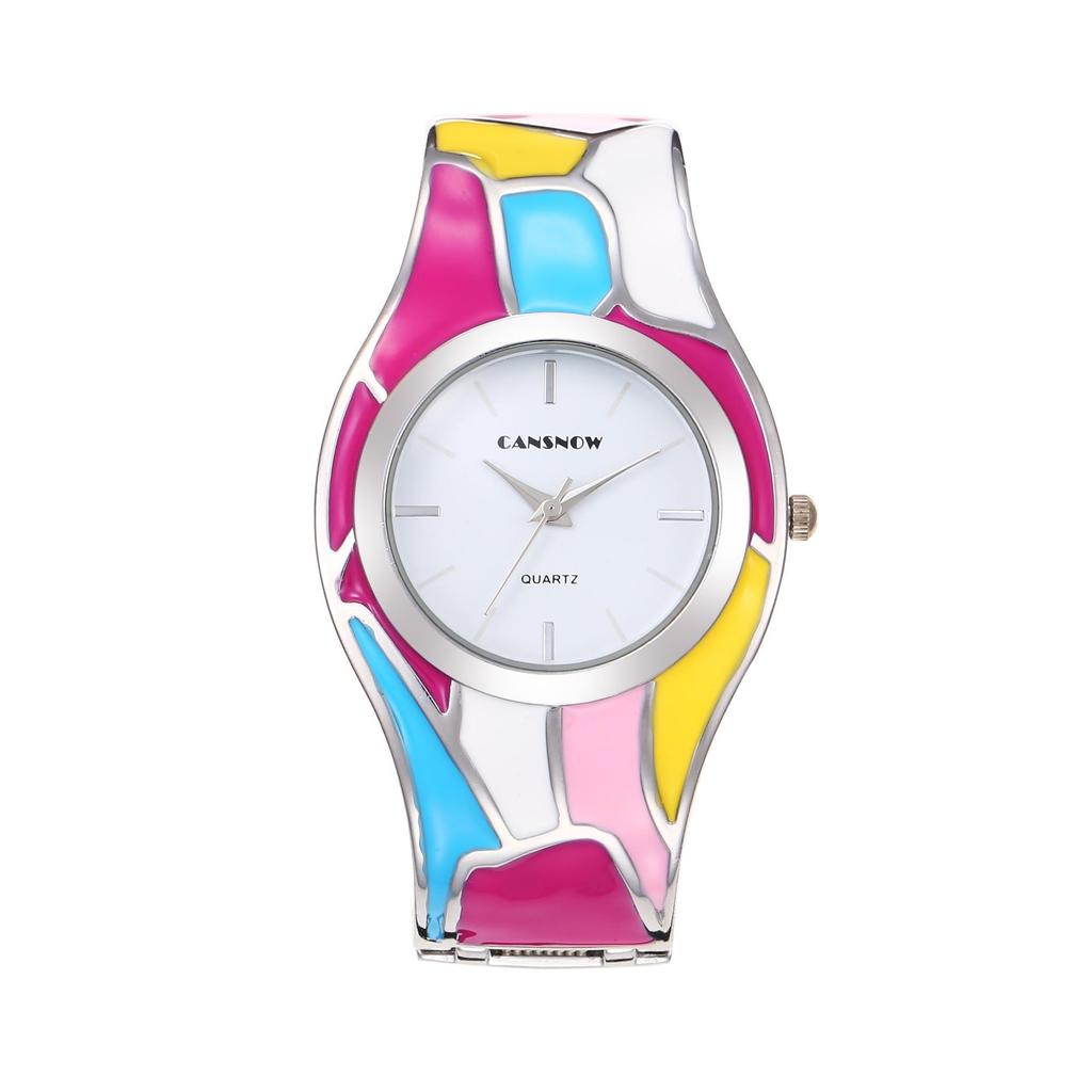 Женские часы-браслет в стиле ретро, с радужным кварцем и случайным цветом, с масляной эмалью. Элегантные женские часы.