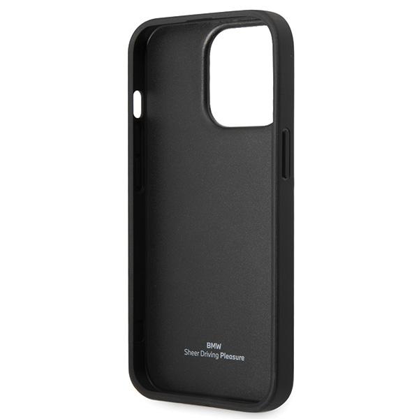 Etui do iPhone 14 Pro BMW Skórzane Wzór Diament Czarne
