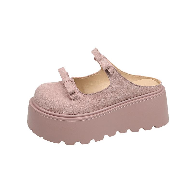 Сумка с толстой подошвой, полутапочки, женская верхняя одежда 2025 весна новый универсальный маффин, ленивый человек увеличивает рост