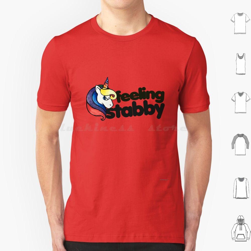 Feeling Stabby T Shirt Cotton Men Women DIY Print Feeling Stabby Stabby Unicorn Unicorns Retro Rainbow Attitude Sass Sassy