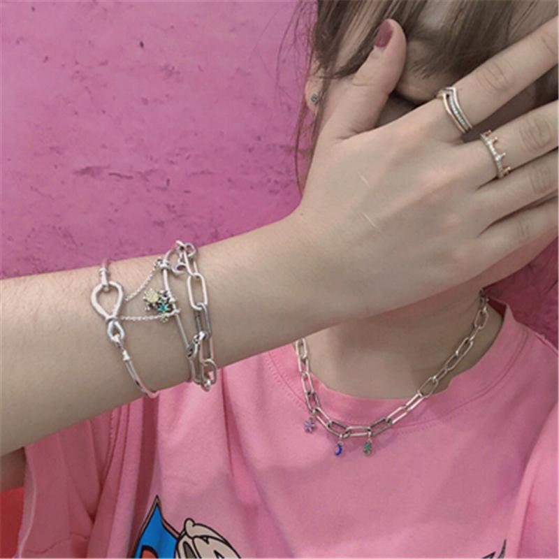 Комплект ювелирных изделий из стерлингового серебра 925 пробы, браслет, ожерелье, цепочка, комплект ювелирных изделий для женщин, модные серьги, изготовление ювелирных изделий, подарок