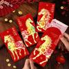 Cartoon Printing Red Envelope with Vibrant Horse Design Gift Bag Red Packets  Spring Festival
