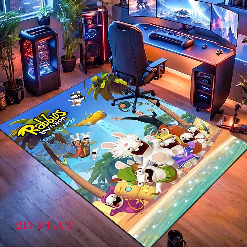 Ковер-подушка Rabbids Invasion Glow для гостиной, спальни, дома, украшение дивана, нескользящий коврик для игр детей