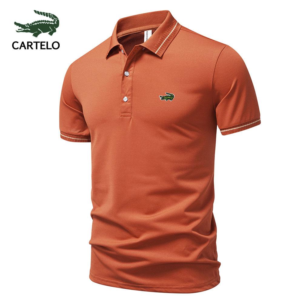 CARTELO Летняя новая спортивная повседневная футболка с вышитыми лацканами 2025 года, влагоотводящая и потоотводящая рубашка-поло