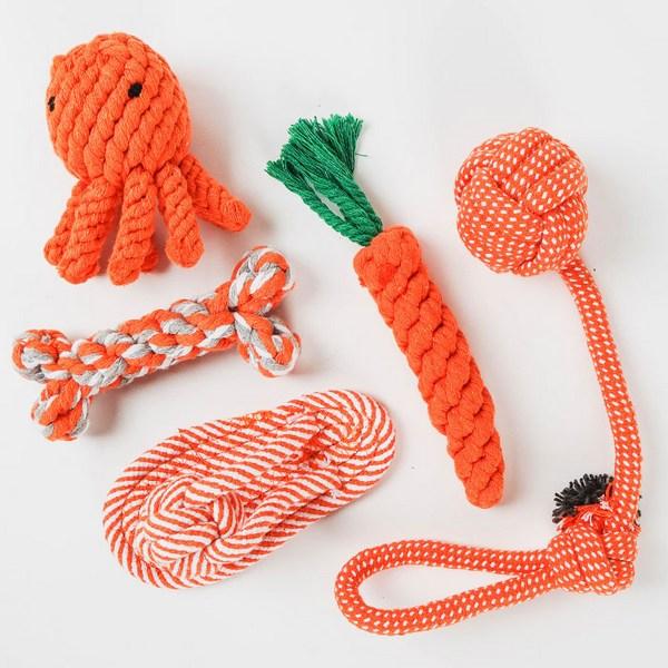 Игрушка для собаки Ding Dong Pet, набор из 5 предметов, кислые нитки, разные цвета, 1 комплект