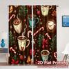 2pcs,Curtains Christmas Cozy Mugs Hot Chocolate Modern Curtains Versatile Durable Polyester Curtains Versatile All Use for