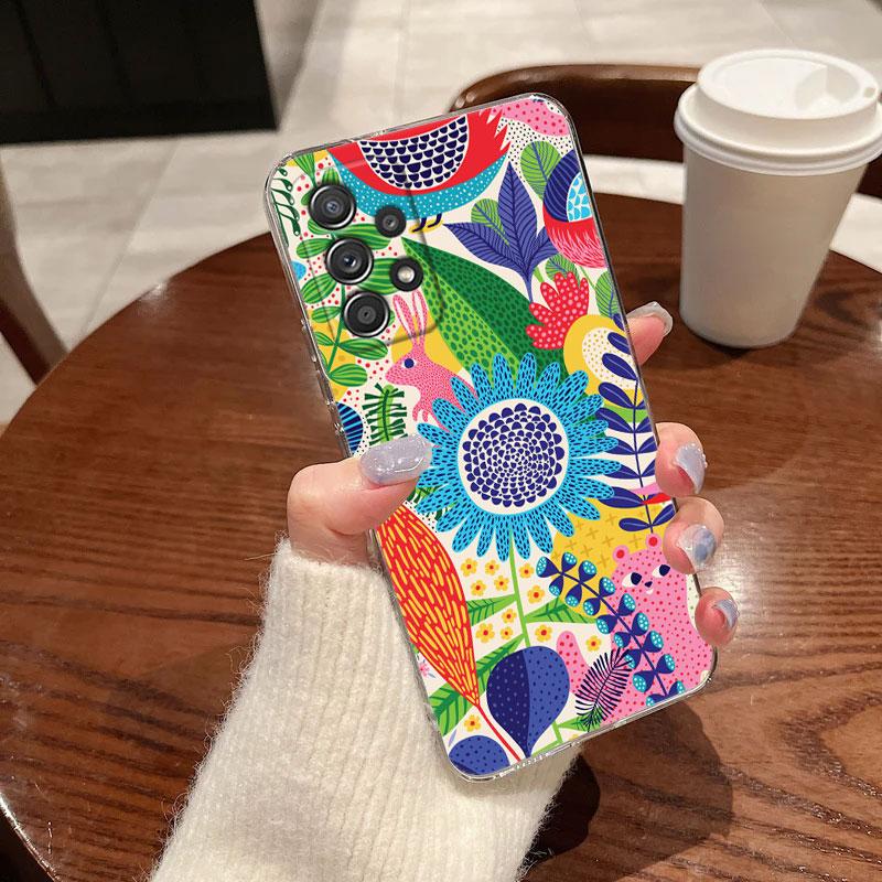 Чехол для телефона Jungle Art Змея Кошки Ленивец Для Samsung Galaxy A56 A57 A37 A55 A54 A36 A35 A26 A25 A16 A17 A07 A52 A34 A73 A21s