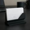 Yousheng Elegant Business Card Holder Black Plastic Desk Organizer for Office Hotel Professional Name Card Display Stand