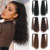 Synthetic Long Curly Clip In Hair Extensions Wrap Around Ponytail Hair Wig Heat-Resistant Wig For Women Party Cosplay Wear