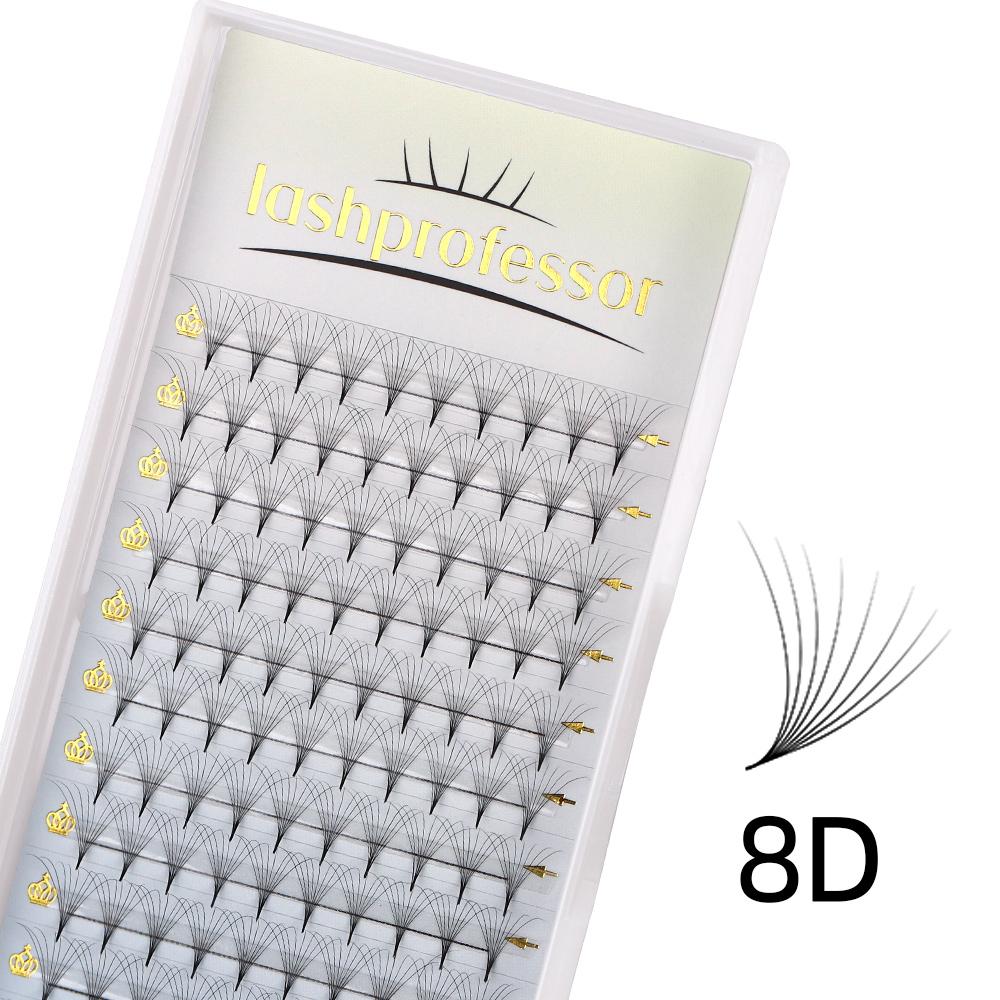Lashprofessor 8-15mm Premade Volume Fans 3D/6D/8D/14D Sharp Narrow Base Lash Promade Russian Pointy Stem Eyelash Extension Cilia
