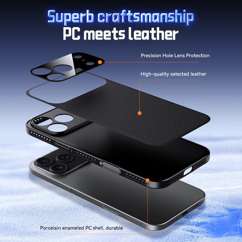 Для iPhone 17 Pro Max Чехол Роскошный Магнитный Для Magsafe Гибридный PU+PC Тонкий Кожаный Чехол-накладка Матовый Противоскользящий Жесткий Чехол Для iPhone 16 15 14 Pro Max