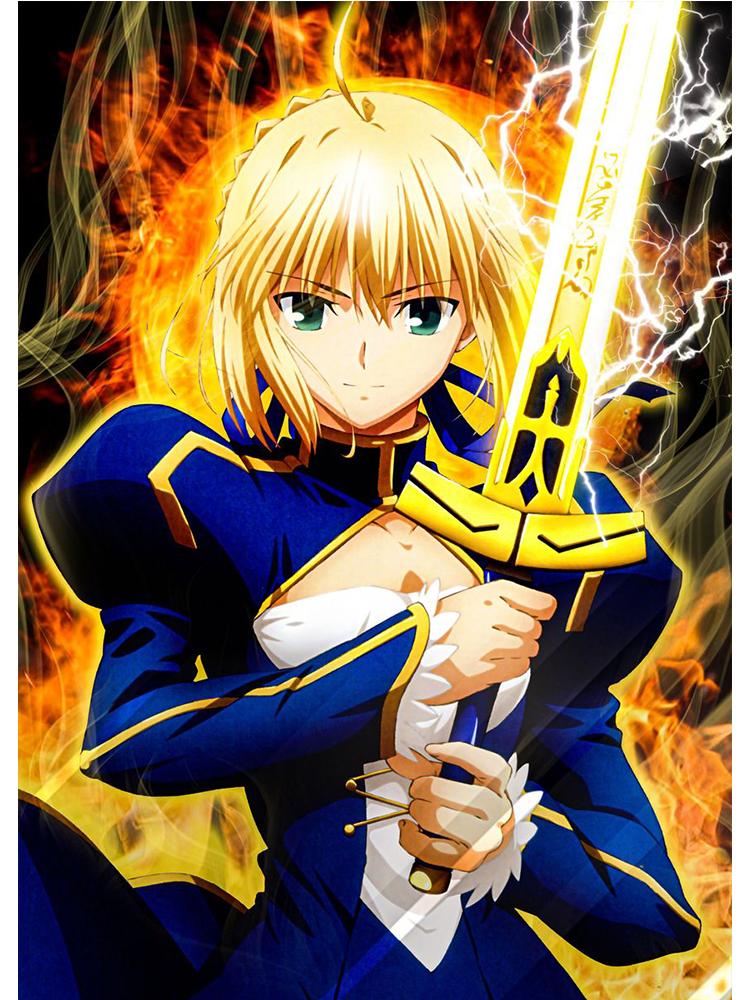 Fate Stay Night Япония аниме постер с фильмами Kawaii Холст Картина Настенная картина для детей Гостиная Украшение дома