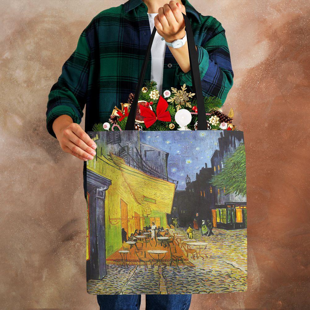 Женская сумка через плечо, шоппер, дорожная, холщовая, повседневная, ручная сумка, экологичная, переработанная, с масляной живописью, пейзаж, цветы, большая вместимость, сумка-тоут для книг, KTY