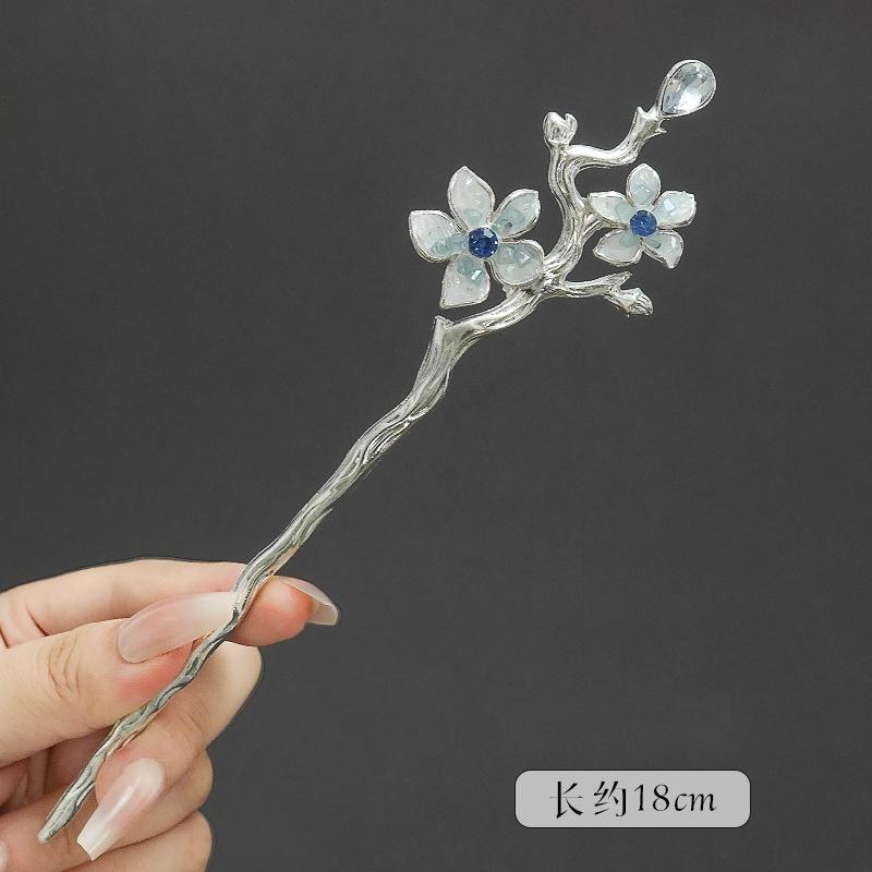 Новая блестящая заколка для волос с битым хрусталем для женщин, неокитайский стиль, бабочка, павлинье перо, бантик, палочка для волос, аксессуар для волос для девочек