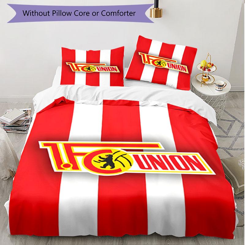 3pcs Duvet Cover Set (1*Duvet Cover + 2*Pillowcase, Without Core), FC Union Berlin Print Soft All‑Season Bedding Set, Home Bedroom Decor Gift
