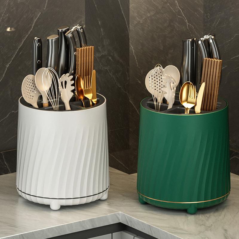 Вращающийся держатель ножей, ложка, палочки для еды, вилка, сливная полка, корзина, многофункциональная настольная полка для хранения, кухонные принадлежности