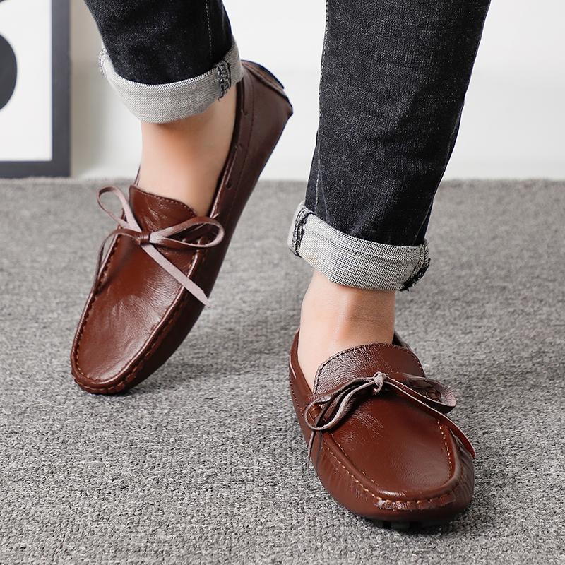 Fashion Brand Leather Mens Shoes Breathable Driving Shoes Designer Outdoor Men Loafers Flats Casual Office Business Low Shoes