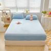 Сплошной цвет, приятная для кожи простыня из молочного волокна, матовый чехол для матраса Simmons с защитой от царапин, нескользящее покрывало «все включено»