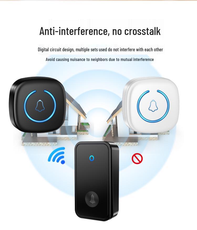 Кинетический беспроводной водонепроницаемый дверной звонок, без батареек, дальний радиус действия, высокая громкость, идеально подходит для пожилых людей.