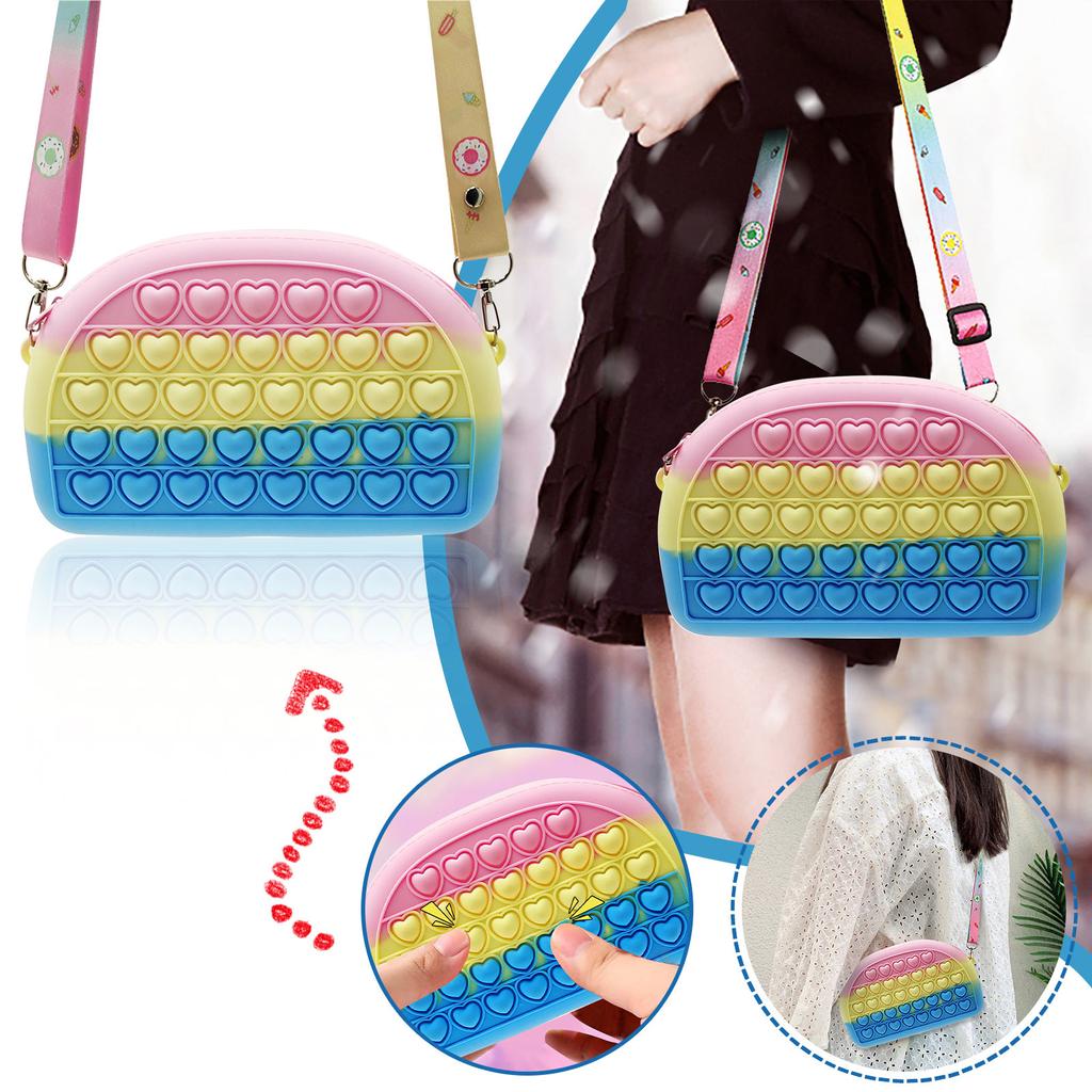 Push  Toy Pendant Bag ,Bubble  Toy Stress Relief Toys For Adult Kids
