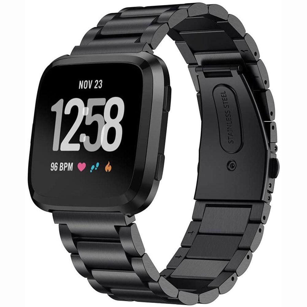 Ремешок для часов из нержавеющей стали с тремя звеньями для Fitbit Versa/Versa 2/Versa Lite SE